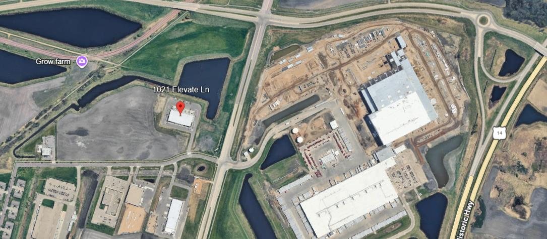 Aerial map of the Mankato site area showing 1021 Elevate Lane