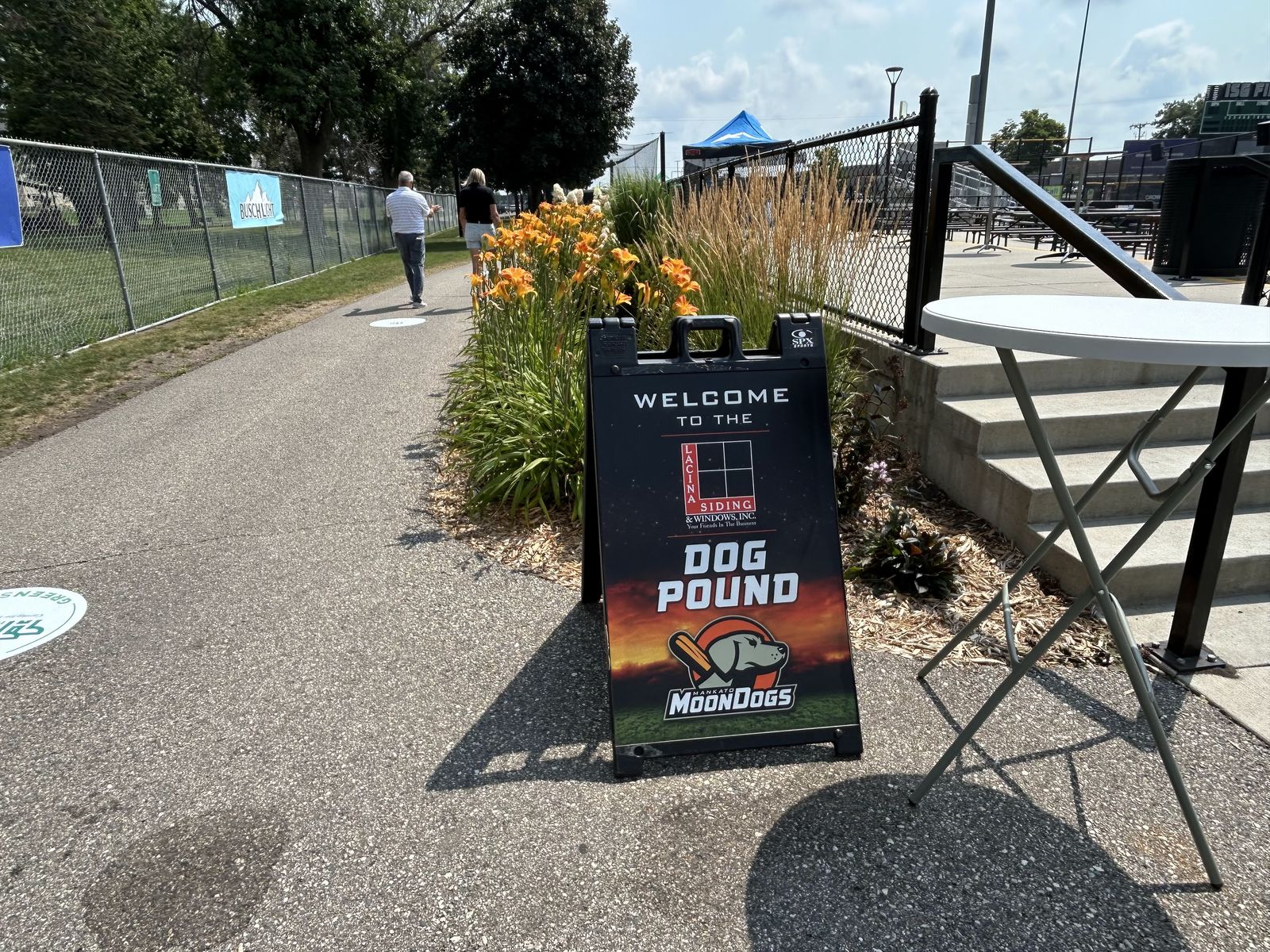 Welcome signage at the entrance to ISG Field