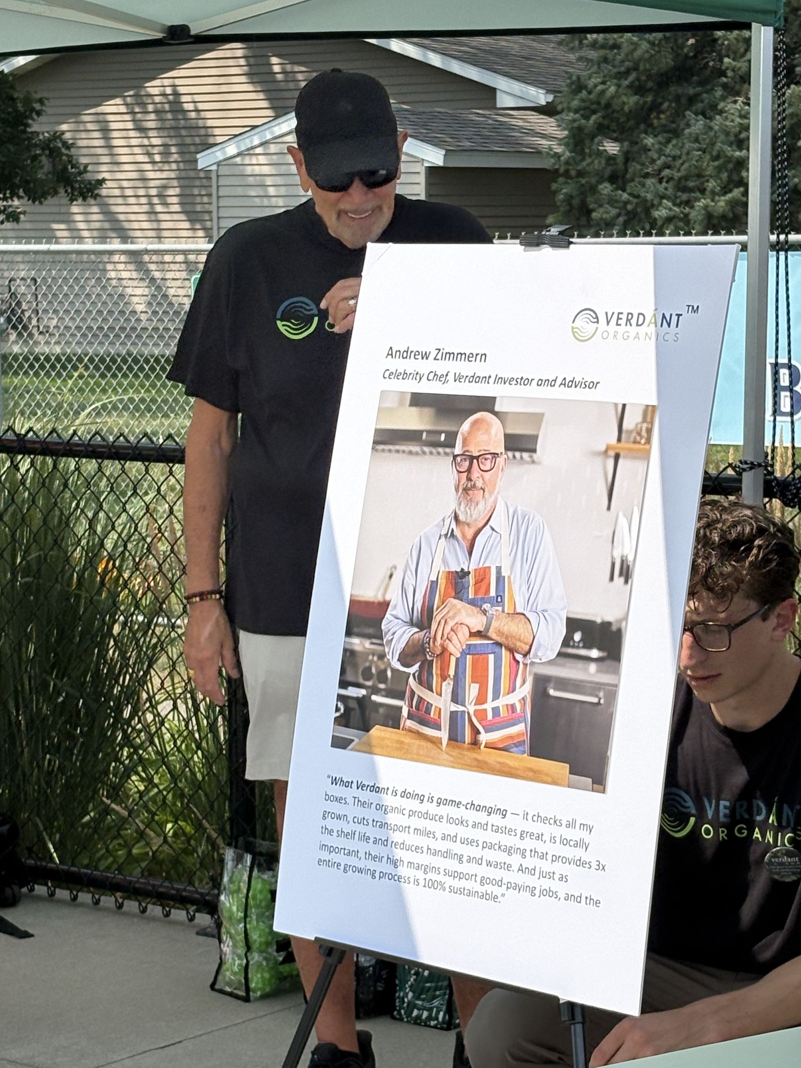 Andrew Zimmern feature on display at the Verdánt booth